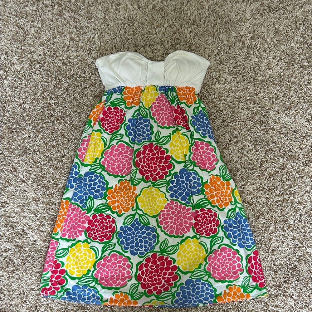 Lily Pulitzer Small Floral Strapless Empire Waist Dress - Picture 3 of 7